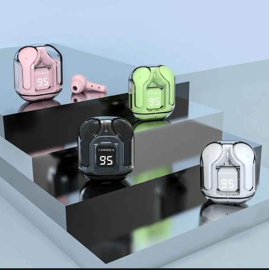 Air 31 TWS Wireless Earbuds – Original Transparent Crystal Design – Bluetooth 5.3 Hi-Fi Sound, Smart Touch Control Gaming Buds with Mic – Latest Edition for All Android & Smartphones