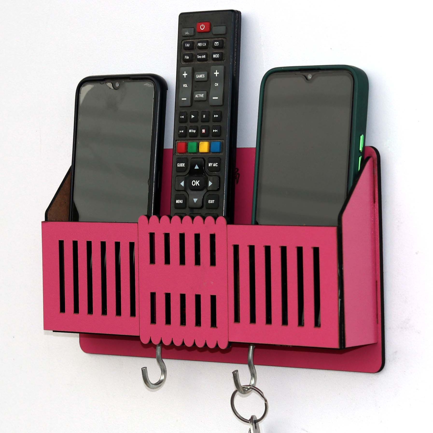Multi-Purpose Wall Mount Remote Holder Charging Stand, Mobile Dock, Key ...