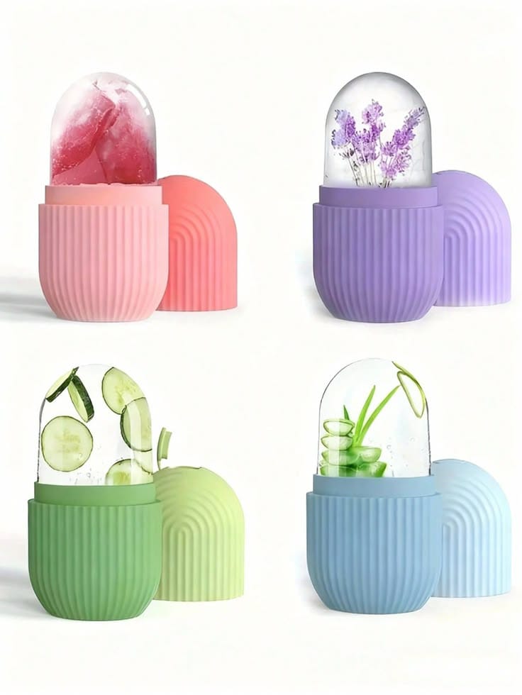 Silicone Ice Cube Roller Massager for Face Silicone Cube Tray Shape Face Facial  Eyes and Neck Naturally Conditioning and Skin Care - Reusable Massage Silicone Ice Mold Face Massage Roller Frozen Facial Reusable Ice Face Roller Skincare Tool