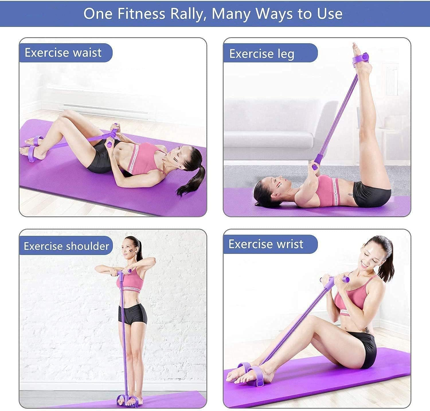 Pull Reducer Resistance Training Bands Tummy Trimmer Bally Fat Burner Body Exerciser Weight Loss Home Gym Home Workout Arm Muscle Builder Double Pull Rope Body Trimmer Pedal Exerciser Yoga Crossfit Exercise Arm Exercise Tummy Body Building Training Unisex