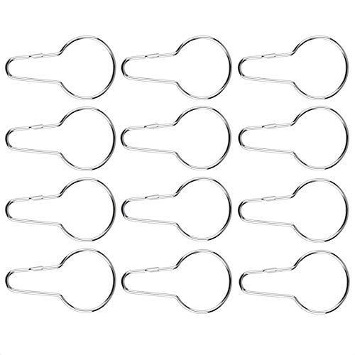 set 12/24/50/100 Shower Curtain Rings Hooks 12 Metal Shower Ring