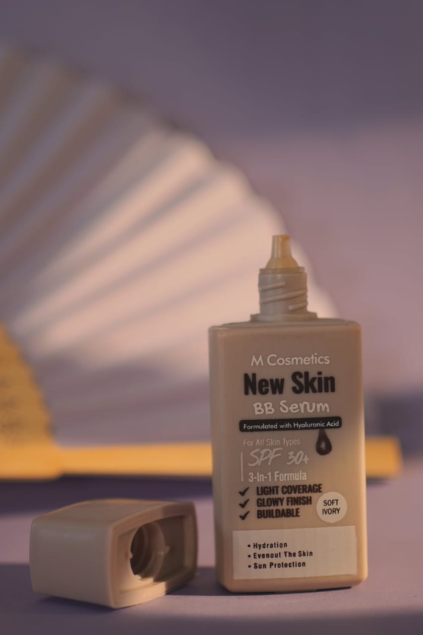 M Cosmetics New Skin BB Serum – Lightweight Skin Tint Foundation, Poreless Coverage & SPF Sun Protection