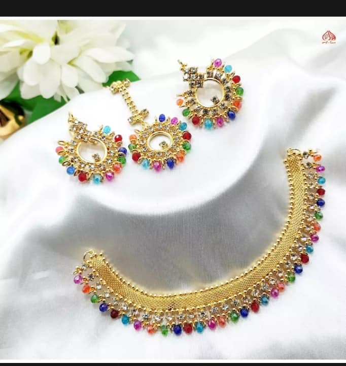 Set Bridal   Multi Pearl with tika 7861