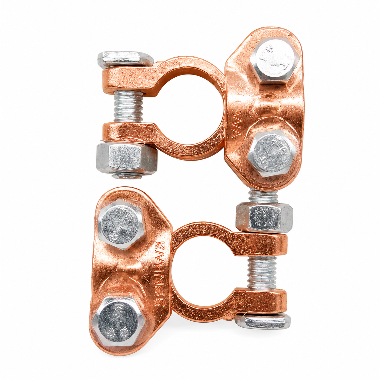 Pure Copper Battery Terminal Connector Clamps Pair for 12V Car, Truck & Motorcycle Battery | Positive & Negative Battery Terminal Set | Heavy Duty Corrosion Resistant
