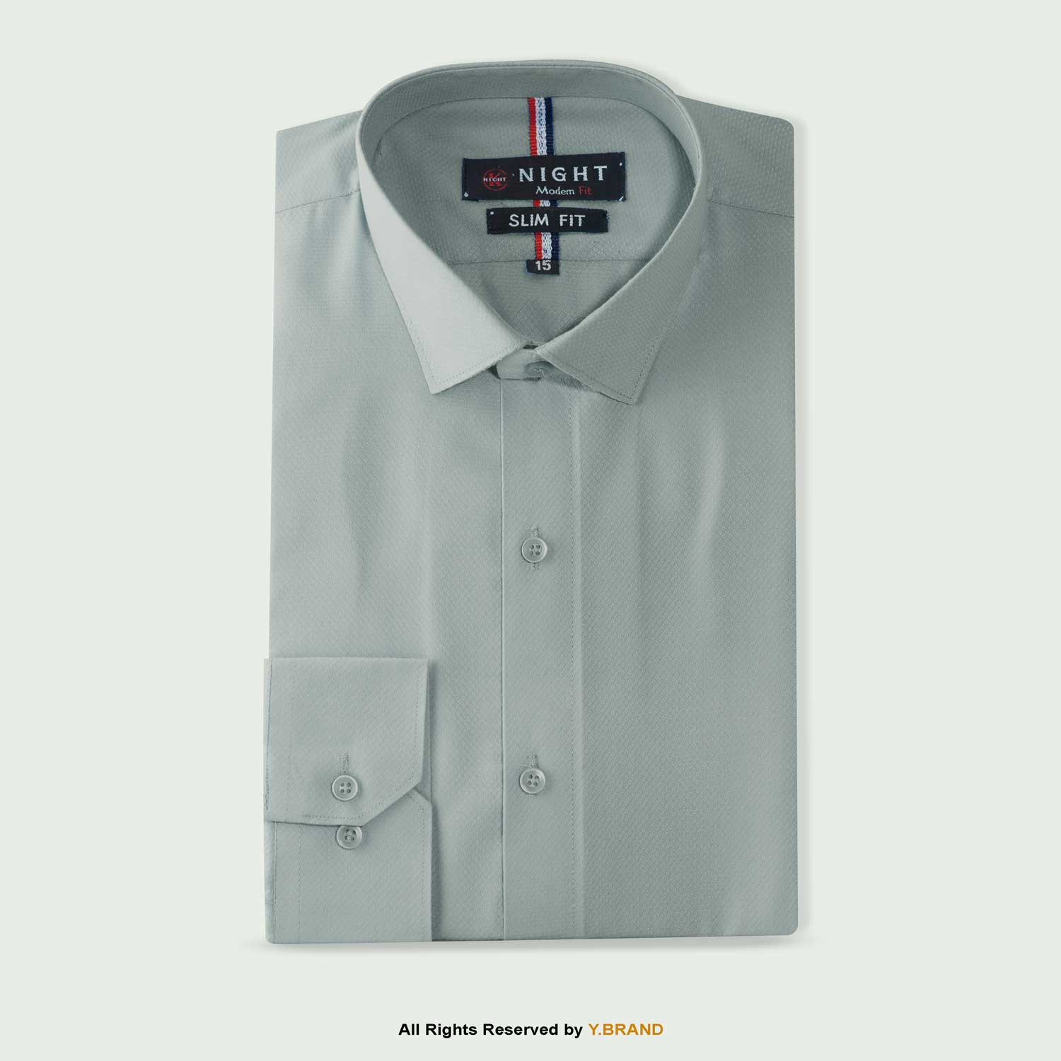 Cut Range Light Blue self-textured Slim Fit Formal Dress Shirt For Men AFS-1015
