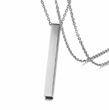 Vertical Bar Necklace for Men and Women - Stick Necklace Locket for Boys and Girls - Multicolor Chain Necklace