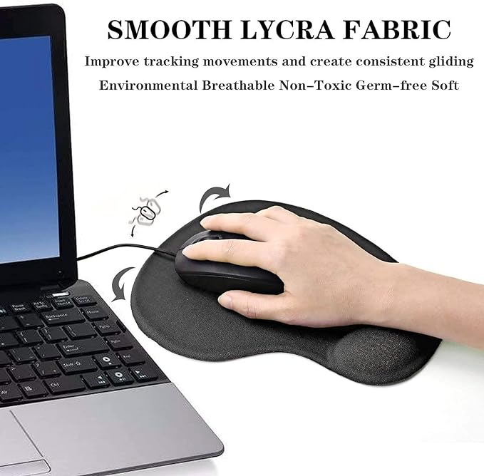 Original Mouse Pad With Cooling Gel & Foam - Thumb Shape Mousepad With Wrist Rest - Washable Mouse Mat & Non Slip