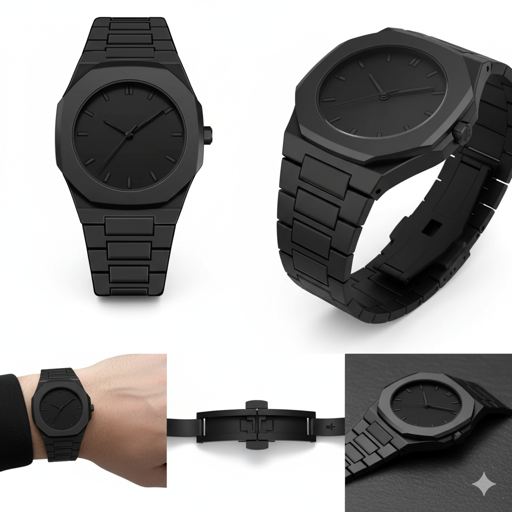 Black Arabic Aura Men’s Watch – 100% Original Stylish Watch | Smart Casual Wristwatch