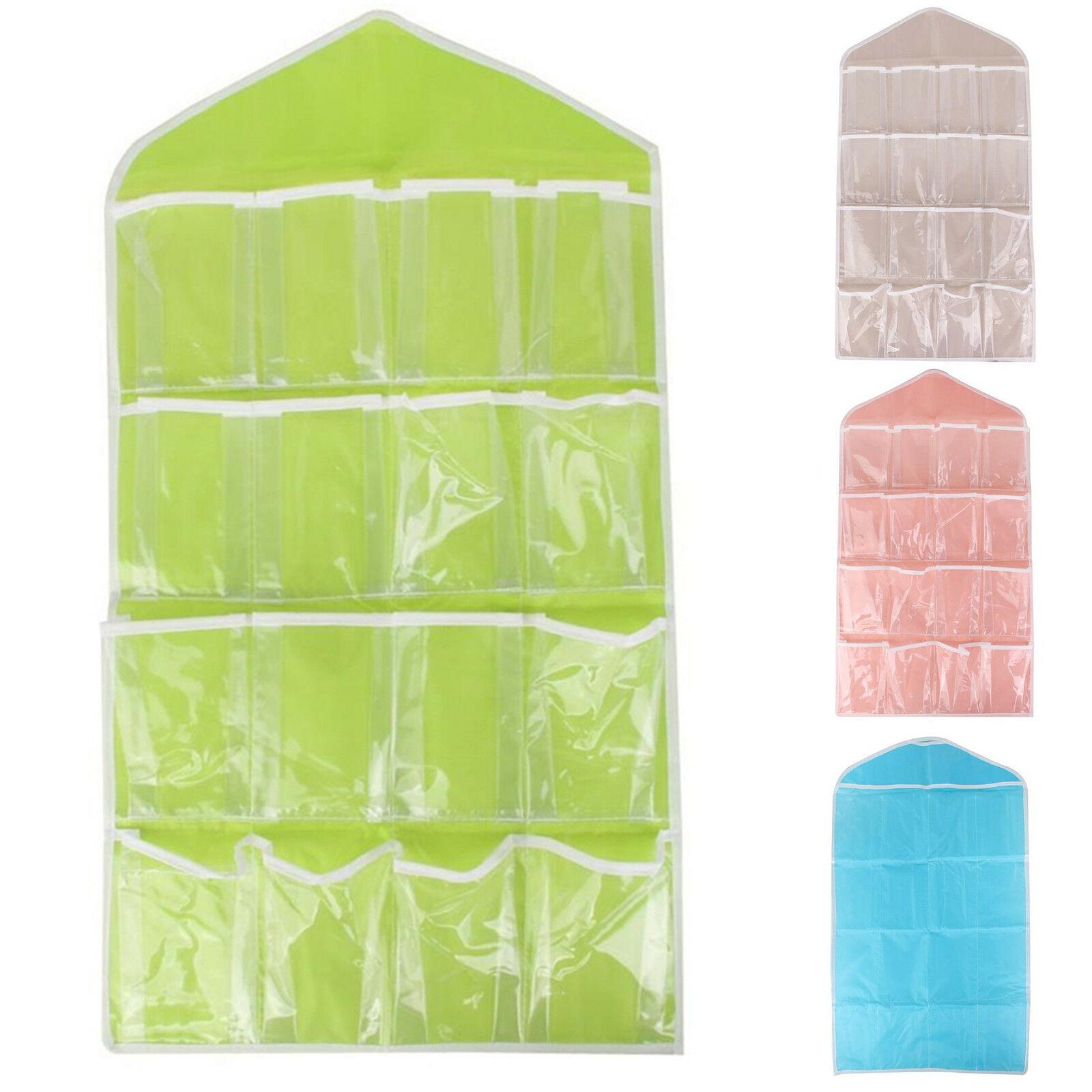 16 Pocket Kid Toy Storage Over Door Hanging Shoe Rack Hanger Bathroom Organizer Pouch Bags