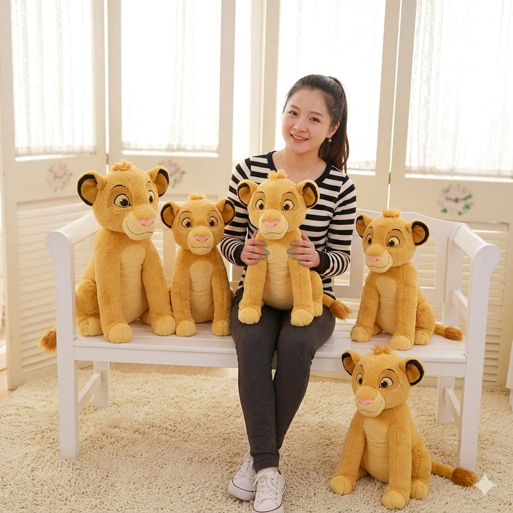 Simba Sitting Plush Toy – The Lion King Movie Inspired Soft Stuffed Lion Doll for Kids