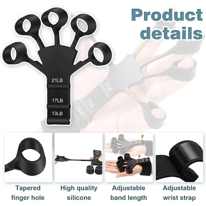 Adjustable Hand Grip Strengthener – Portable Hand Exerciser with Wrist Strap, Forearm & Finger Strength Trainer for Fitness Gym Physical Therapy, Non-Slip Durable Grip