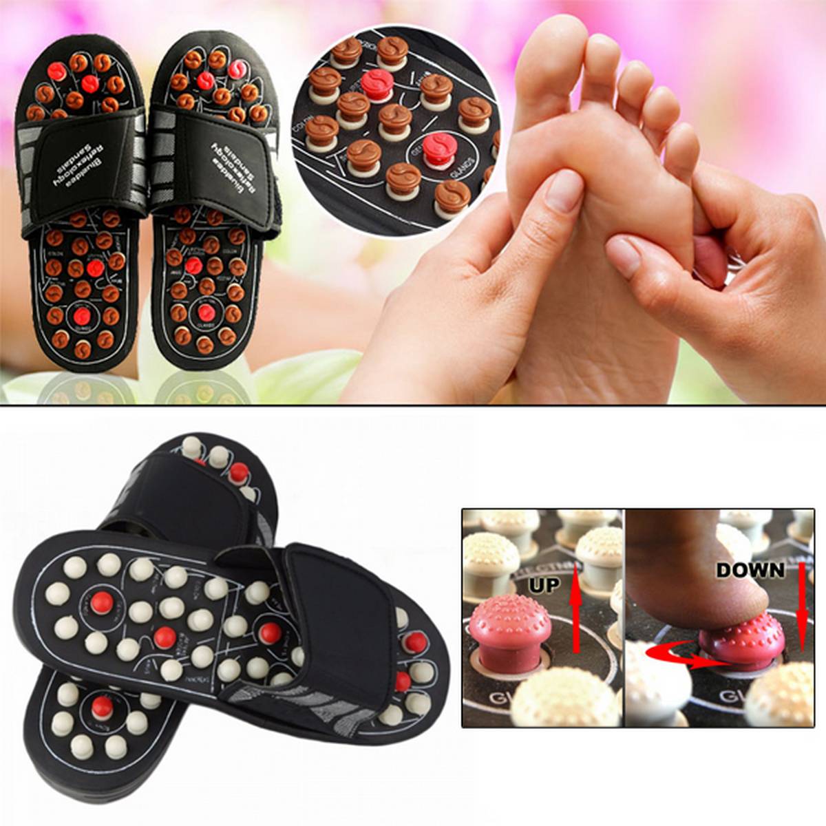 acupressure reflexology massage slippers