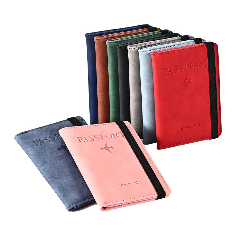 Passport Holder Wallet RFID Blocking Leather Travel Card Passport Cover Case Multiple Color