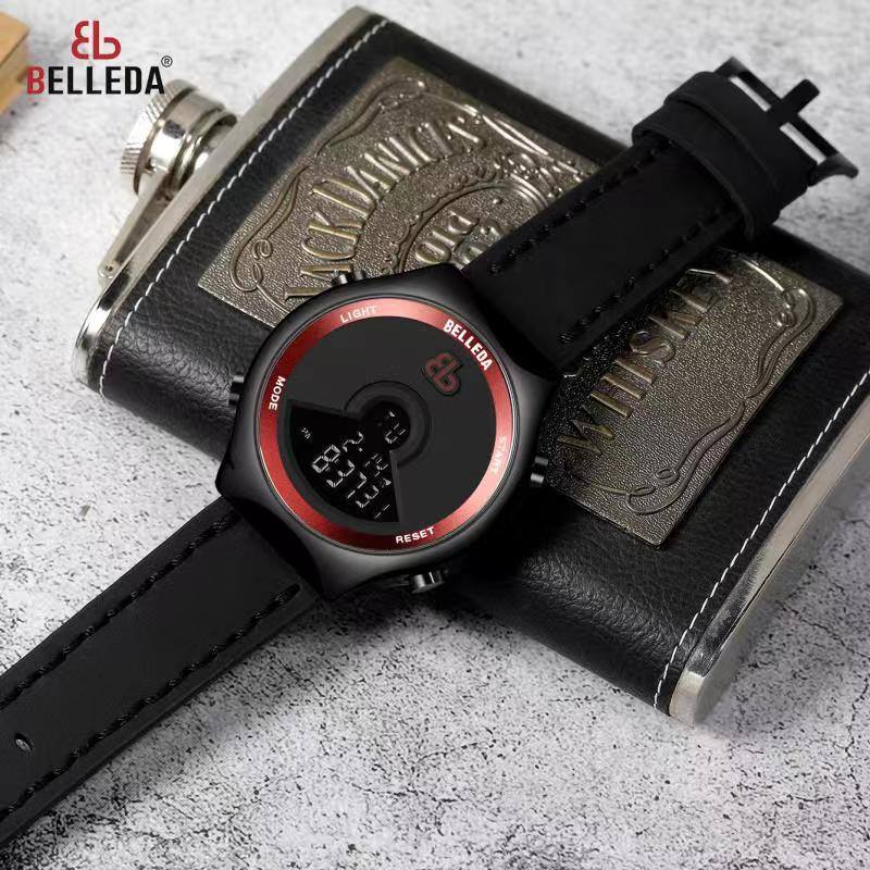 BELLEDA Original Digital leather Strap Wrist Watch For Men -9098 | Daraz.pk