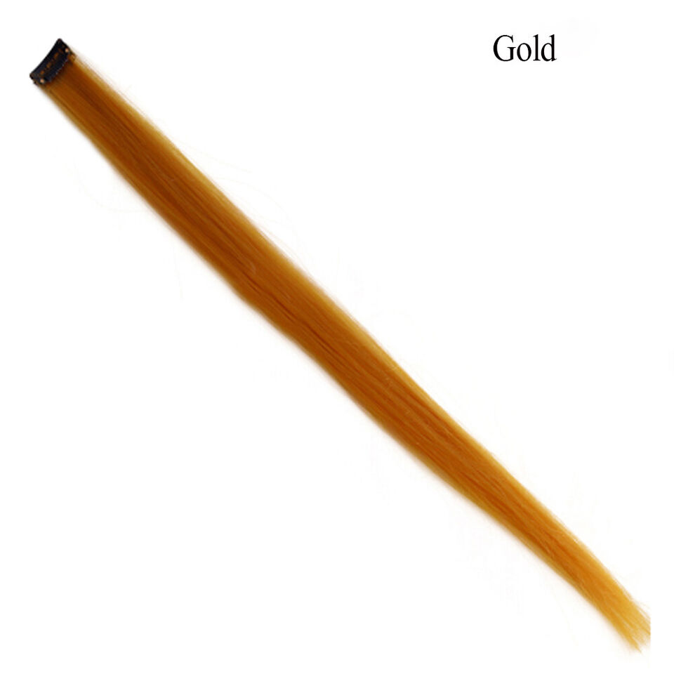 6 pieces blonde-golden single clip hair extension for girls and women's