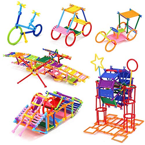 Sticks Blocks Educational Building Blocks Smart City DIY Stick Toys Different Shape Game for Kids Boys and Girls (Pipe Puzzle Game)