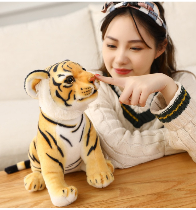 Baby Tiger Plush Toy Stuffed Soft Wild Animal Forest Tiger Pillow Dolls For Kids Birthday Gift 25Cm