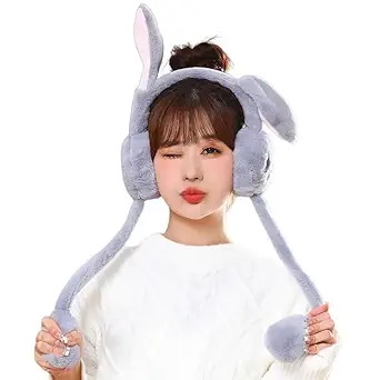 Kids Winter Earmuffs – Chu Chu Sounds Moving Bunny Ear Muffs for Winter – Soft Warm Plush Faux Fur Ear Warmers for Kids, Girls & Boys – Rabbit Ear Headband (Multicolor)