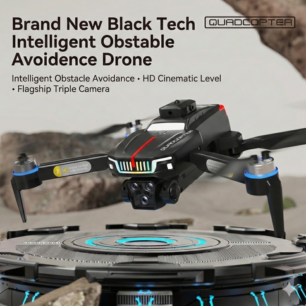 J6 Pro Drone Brushless Motors HD Camera RC Quadcopter with Wi-Fi FPV, Headless Mode, One-Key Takeoff/Landing, Altitude Hold, Obstacle Avoidance & Remote Control – Beginner Camera Drone