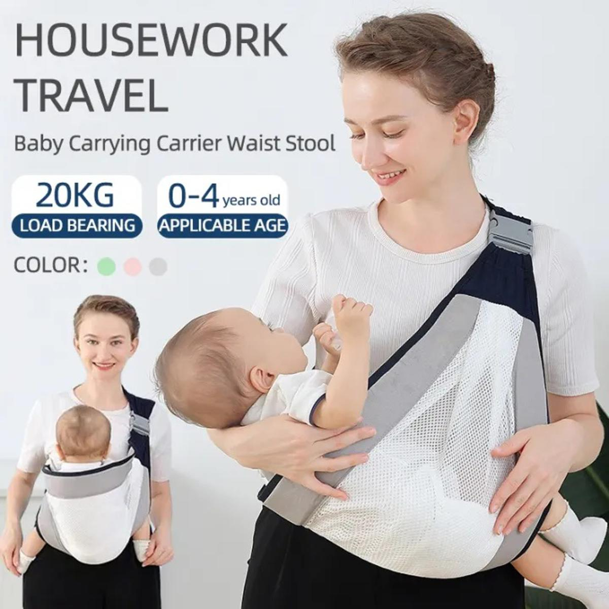 Ergonomic Baby Carrier Belt – Adjustable Baby Carry Sling for Newborns & Toddlers | Breathable Infant Carrier with Hip Seat | Soft Baby Carrier Wrap