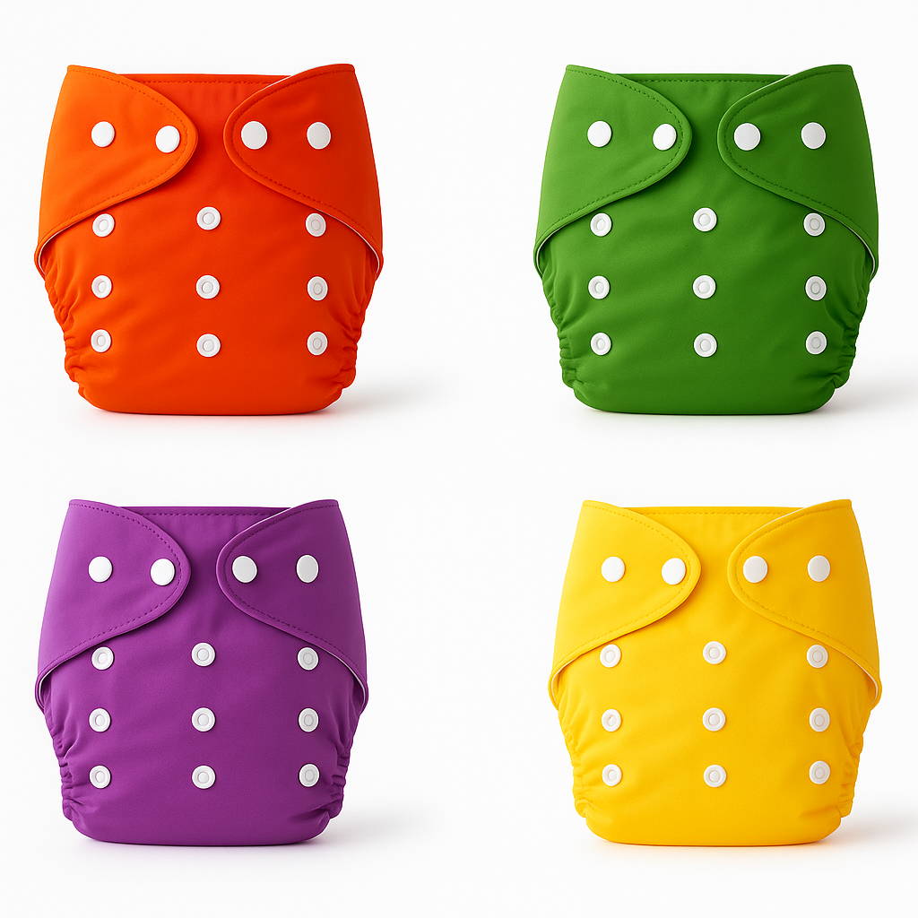 Pack of 2 Washable Baby Cloth Diapers | Adjustable Reusable Nappy with Snap Buttons | Eco-Friendly & Soft for Infants