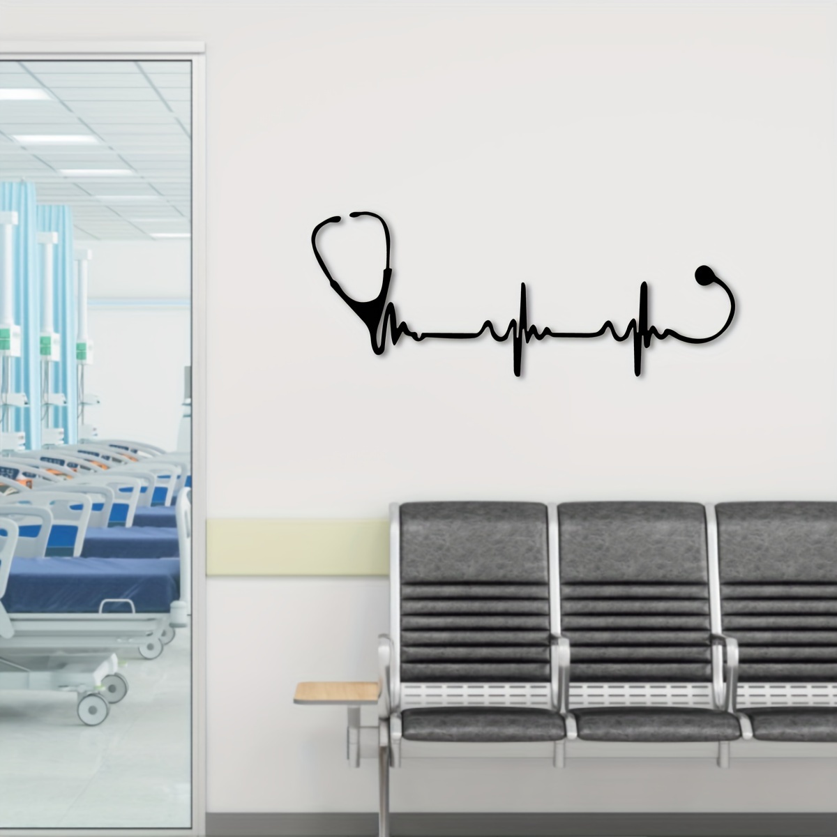 Stethoscope Decal Sticker Wall Art - Perfect Gift For Doctors & Medical Staff, Large Surgical Decor, Iron Construction, Ideal For Home & Office