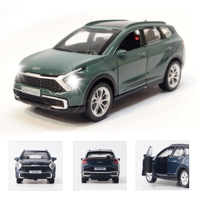 Kia Motor Car Sportage Mini Diecast 1:36 Scale Miniature Display Toy With Lights And Sound - Car Size 4 Inches - White