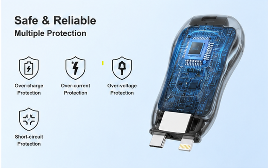 2 in 1 Keychain Portable Key chain Power Bank Emergency Charging Treasure Wireless Portable Charger and power bank