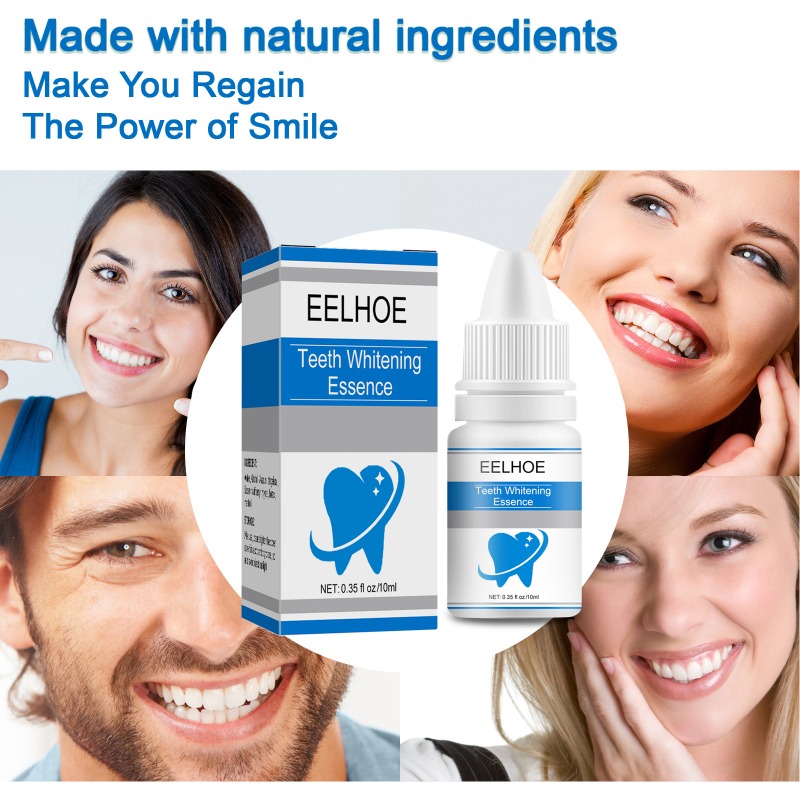 Teeth Cleaning Esence Naturally brighting Liquid | Teeth Whitening Powder Clean Oral Hygiene Whiten Teeth Remove Plaque Stains Fresh Breath Oral Hygiene Dental Tools 10ML