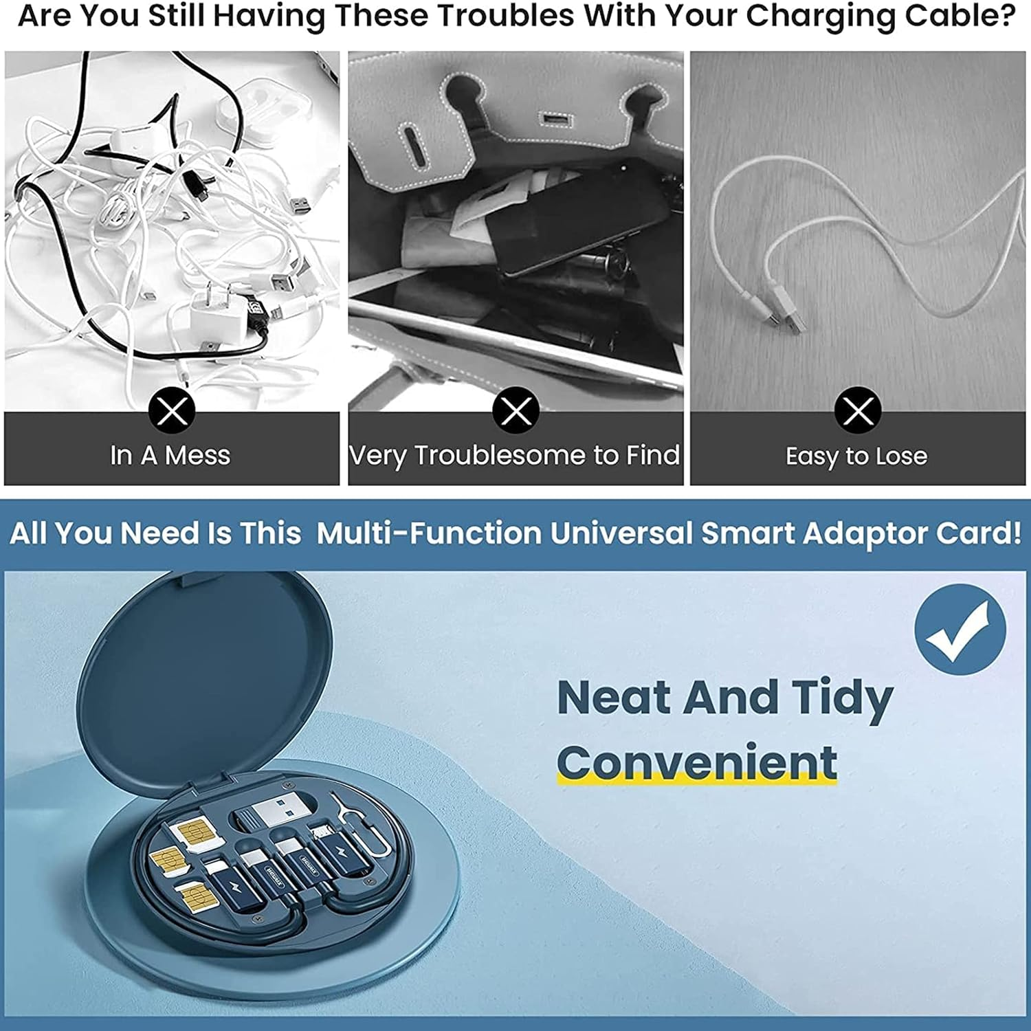5 In1 Multi-Purpose Usb 60W Fast Charging Cable Kit, All In 1 Multi Pin ...