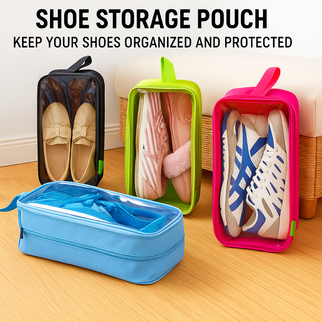 Rectangle Transparent Shoe Box & Handheld Shoe Bag – High-Quality Oxford Cloth Shoe Storage Pouch Organizer with Clear Window, Dustproof & Breathable Design for Sneaker Display, Travel, and Closet Organization – Durable Shoe Protector Case for Men/Women