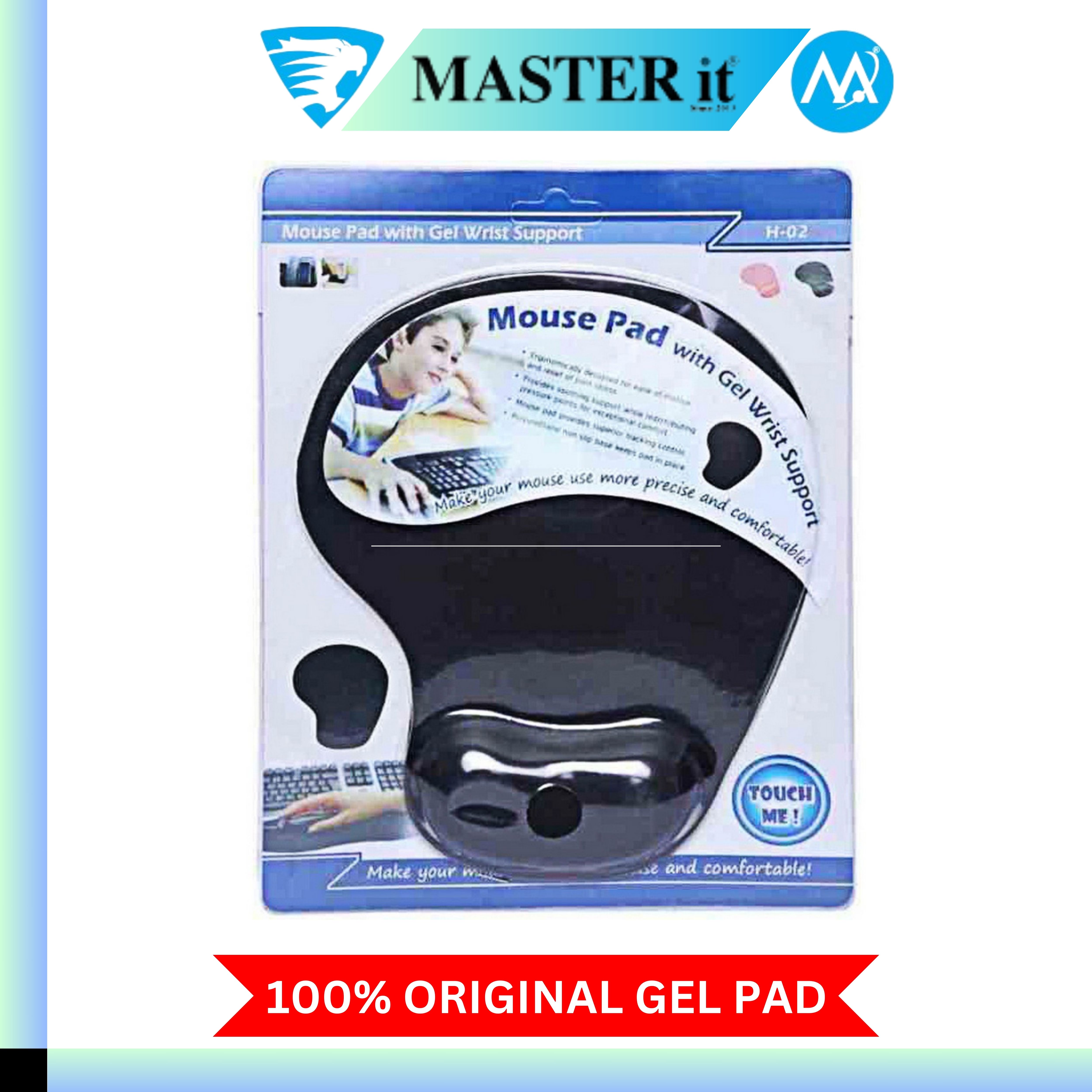 Original Mouse Pad With Cooling Gel & Foam - Thumb Shape Mousepad With Wrist Rest - Washable Mouse Mat & Non Slip