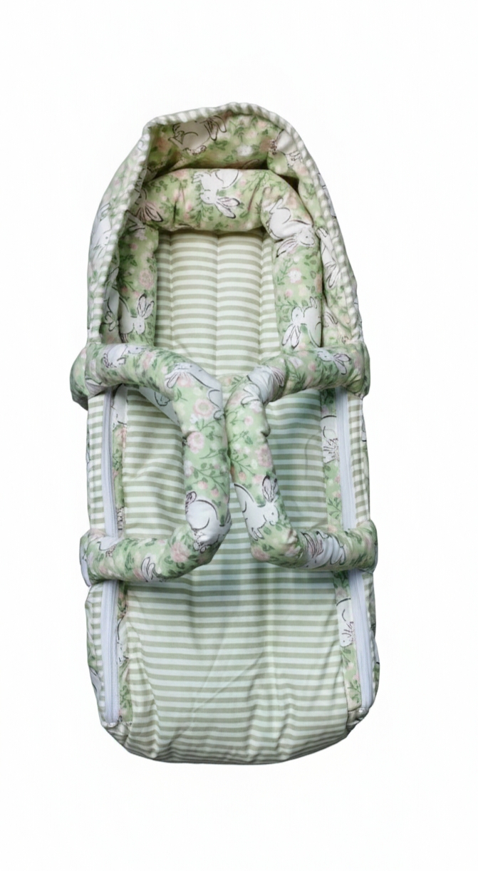 Jack & Jill Carry Crib - Best Quality Latest Design Newborn Baby Hand Carry Cot with Handles for Carrying - Portable Baby Bed Sleeping Bag Baby Bistar Gaddi Sleeping Bag Bed