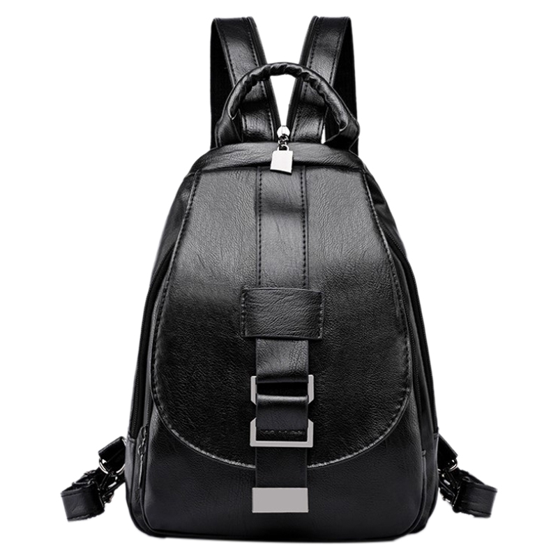 Women Backpack Bag Zipper Large Capacity Pu Leather Fashion For Travel