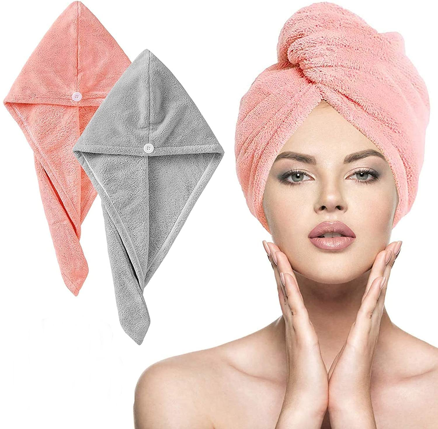 Best quality hair dryer cap towel , bath cap towels for girls/ Hair Turbie twist/ microfiber towel for long hair head towel magic towel wrap hair cap for after shower cotton towel soft fabric turban towel hair care smooth growth price in Pakistan