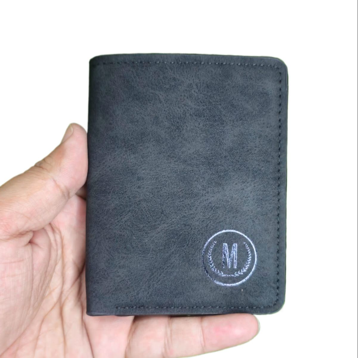 GU-II Male Short Thin Man Purse Wallet Retro Student Cross Leather Purse Young Men's Personality Tide