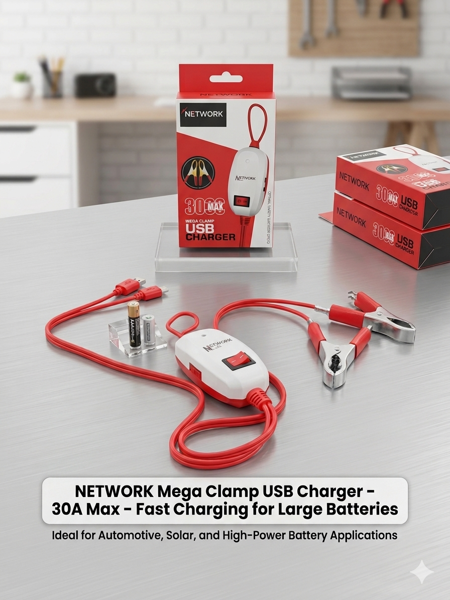 Multi Pin Battery Charging Cable 30A Max | USB Charger with Android & Small Pin Support for Batteries