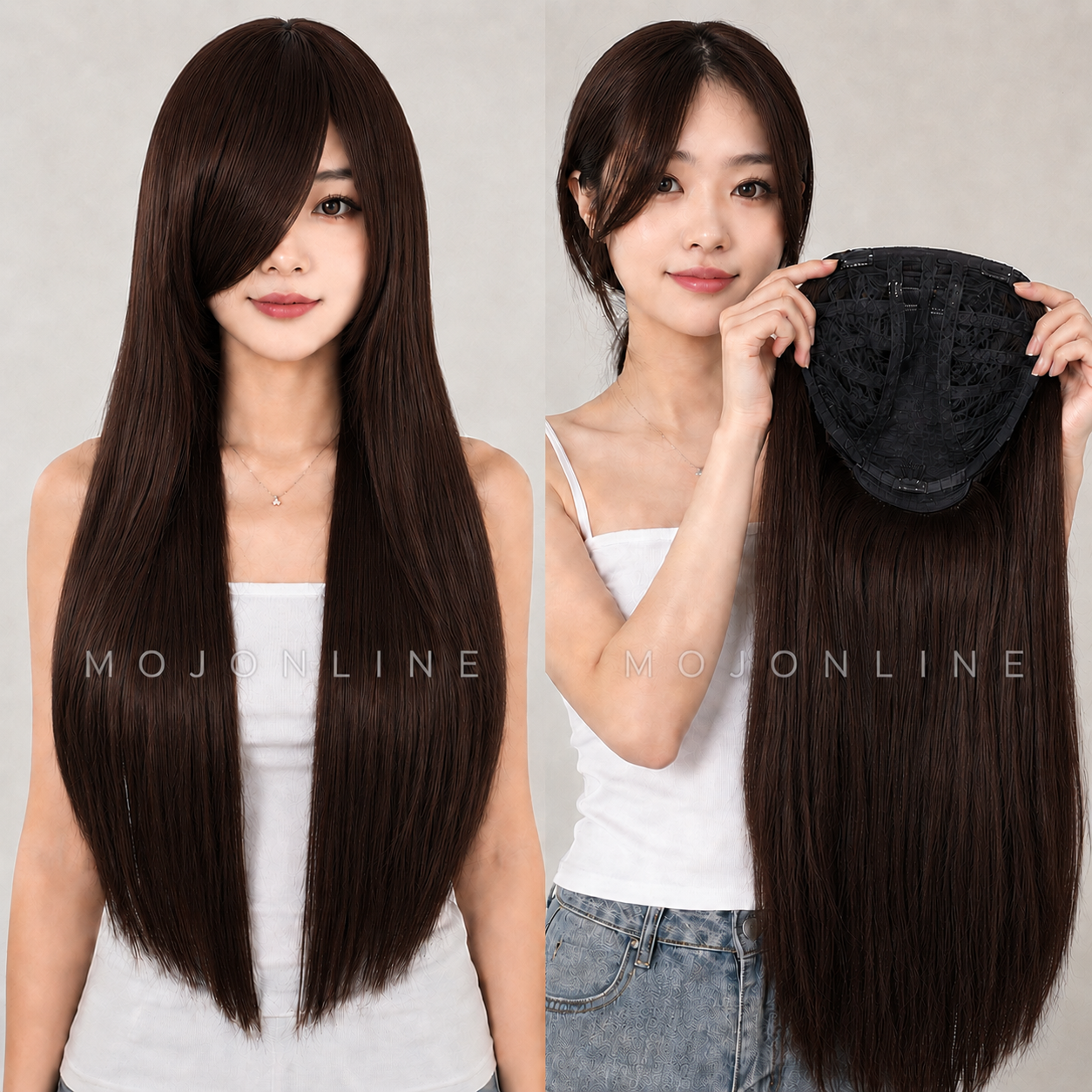 Long Length Hair wig for women, Full head hair extension For Girls, heat resistant and washable