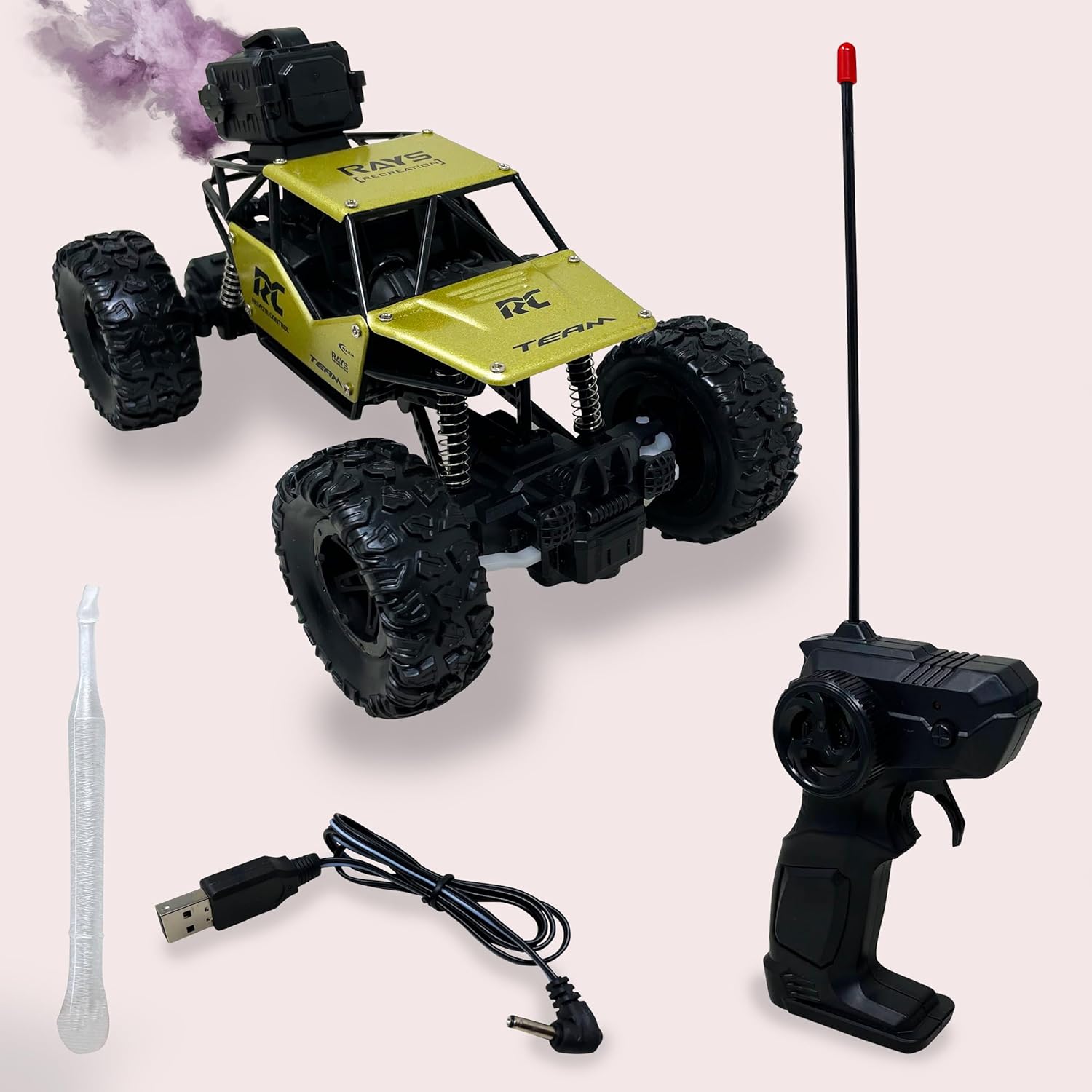 Monster Truck Remote Control Car with Smoke RC Toy for Boys High Speed 1:18 Die-Cast Remote Control Toys For Kids Off-Road Racing Truck