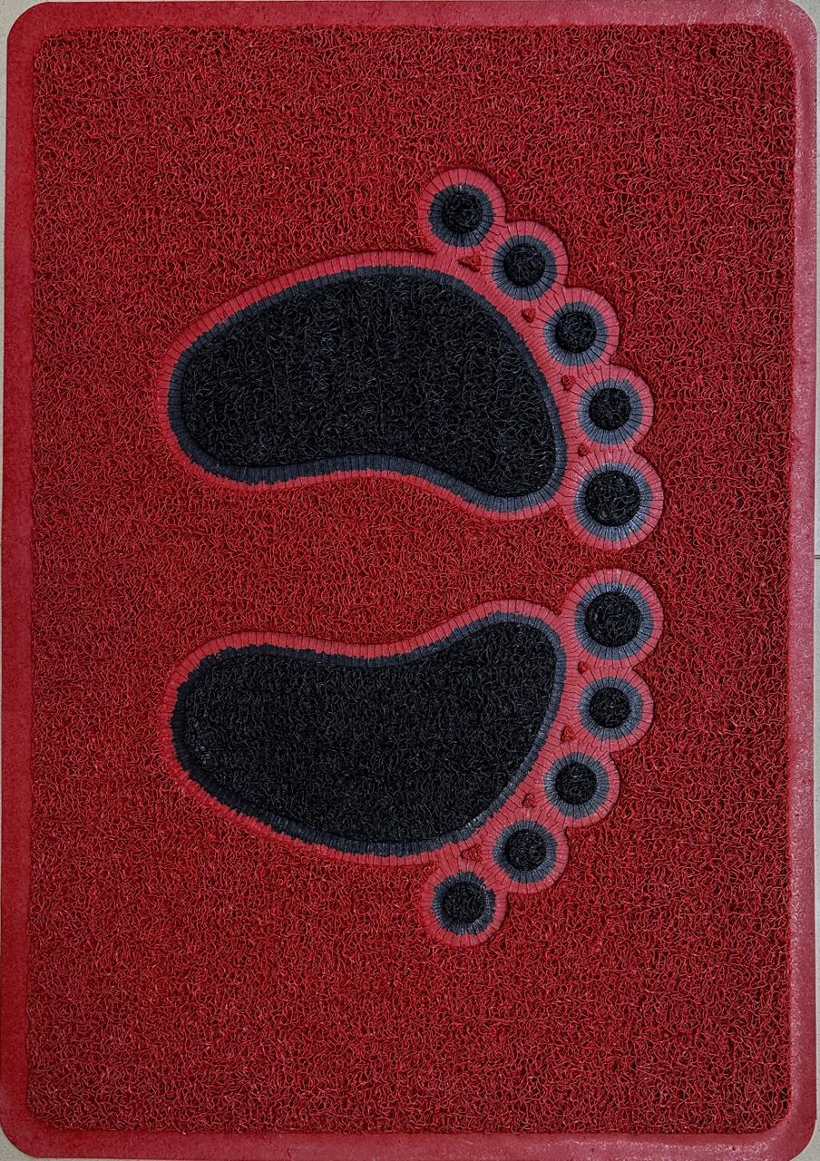 PVC Coil Doormat Foot Design Non Slip Washable Mat
