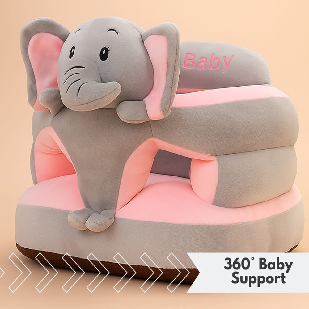 New Plush Animal-Themed Baby Sofa Booster Seat - Soft Comfort for 6-12 Months