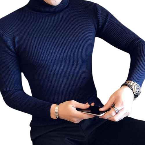 Men's Slim Fit High Neck  - Winter Warm Long Sleeve Turtleneck Highneck For Boys