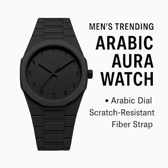 Arabic Aura Premium Men's Watch – Elegant Quartz Wristwatch | Stylish & Durable Design - For Children,Kids,Men,Women,Unisex | 100% Orignal