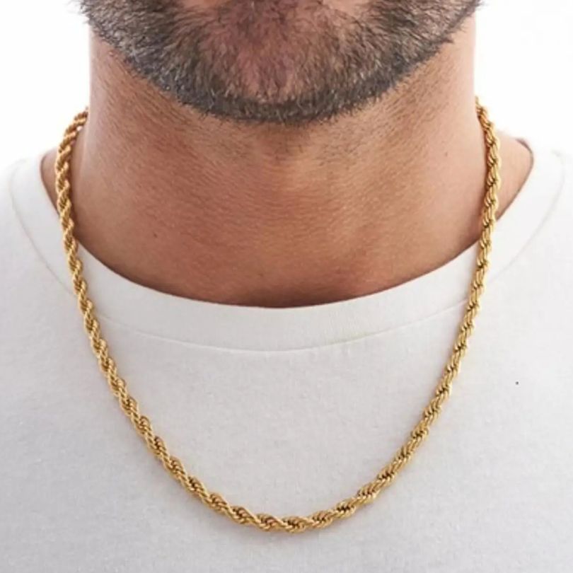 Gold Rope Chain - 4mm For Man & Boys/Girls
