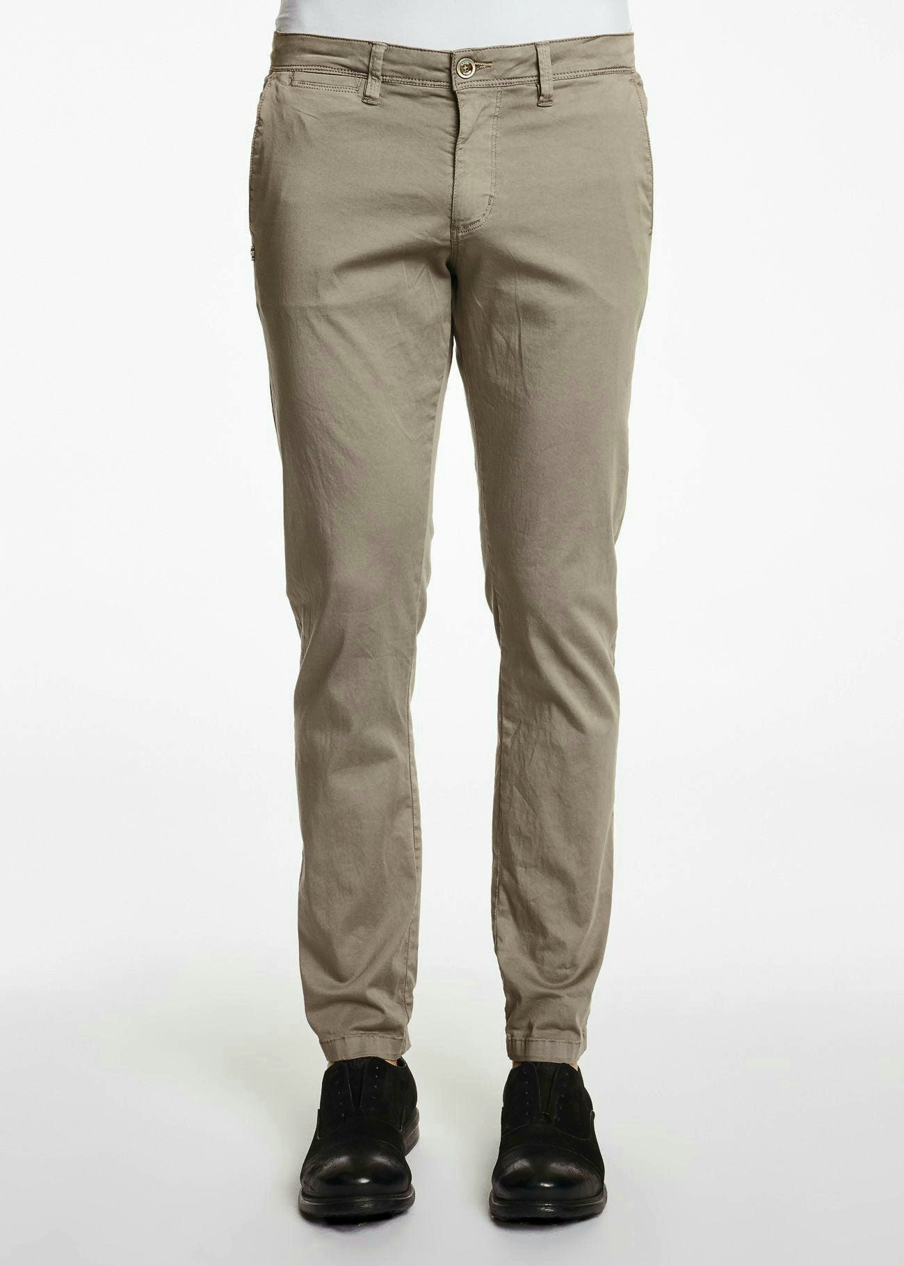 Men's Stretchable Chino Pants Full Length Regular Fit in Solid Colors