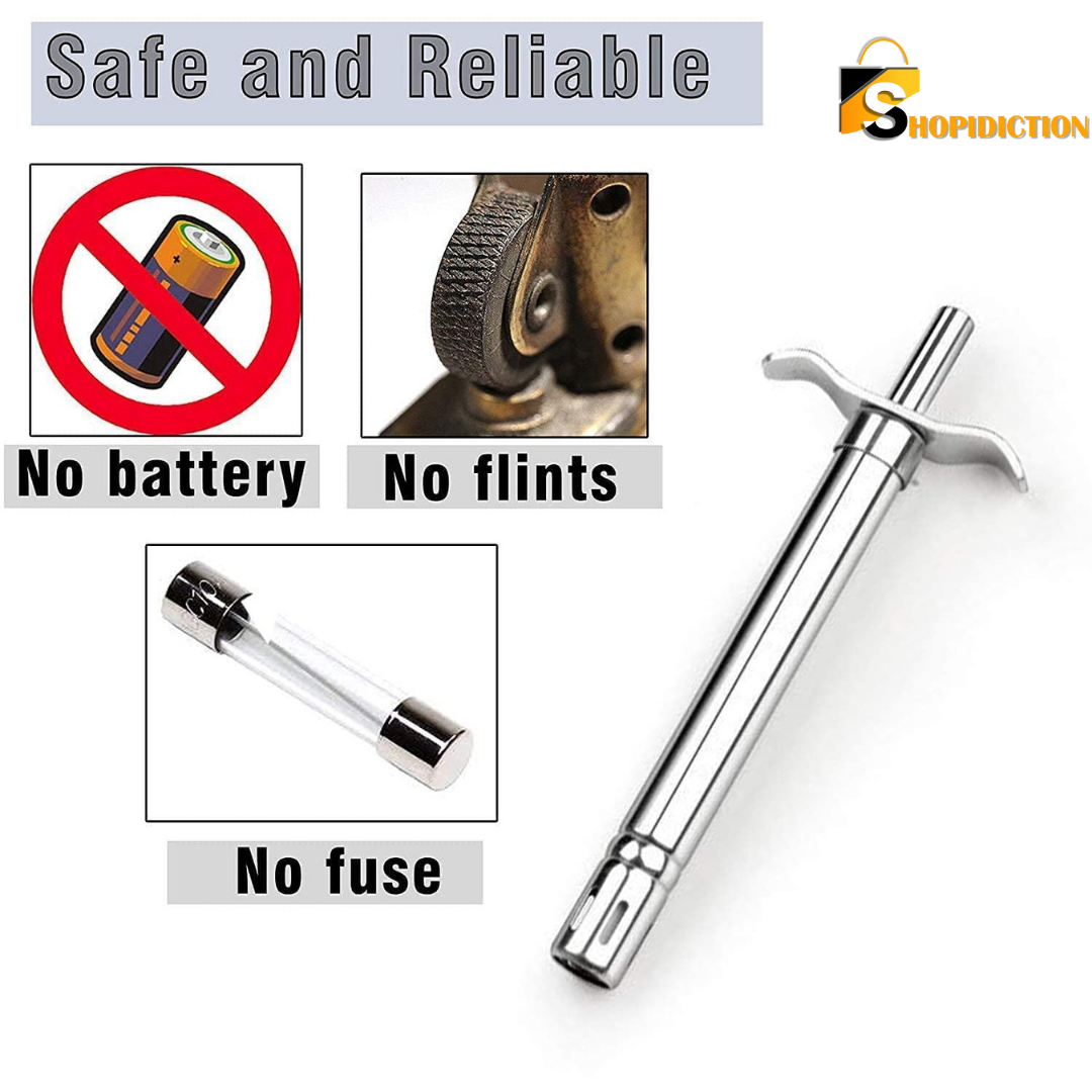 Kitchen Lighter SS Metal - Gas Stove Lighter - No Fuel No Batteries No ...