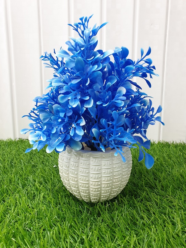 Blue Artificial Flower Pot for home,office and hotel and Decoration Piece