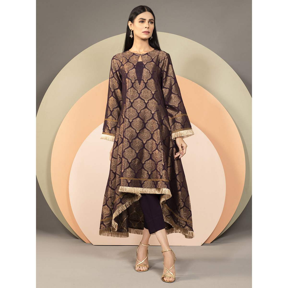 LimeLight Plum Un-stitched 1 pc Jacquard Shirt For Women U1331SH-SSH-PLM