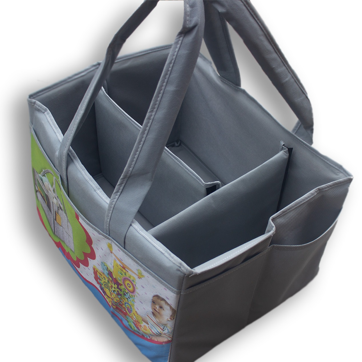 printed Baby Diaper Caddy Organizer - Portable Storage Basket - Essential Bag for Nursery, Changing Table and Car - Waterproof Liner Is Great for Storing Diapers, Bottles stoarge bag