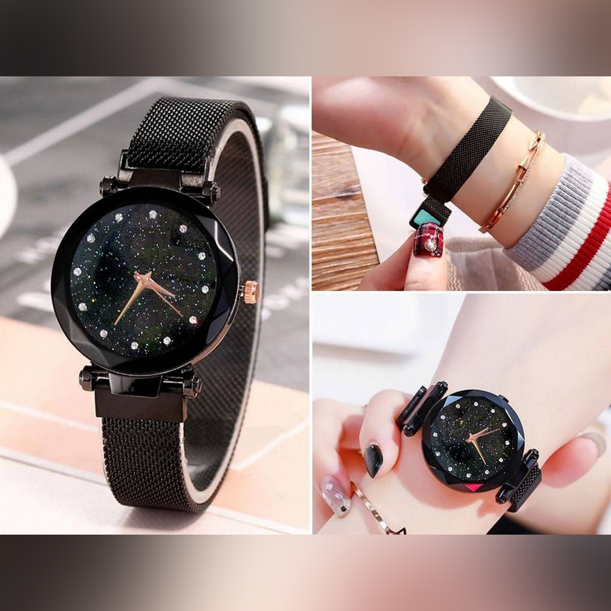 New Fashion Women Magnetic Watch Ladies Luxury Mesh Strap Chain